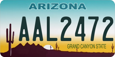 AZ license plate AAL2472