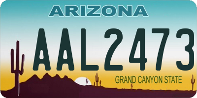 AZ license plate AAL2473