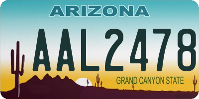 AZ license plate AAL2478