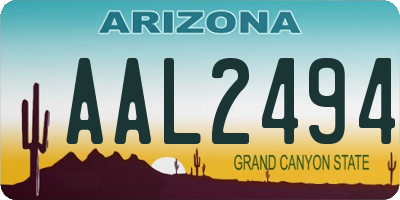 AZ license plate AAL2494