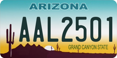 AZ license plate AAL2501