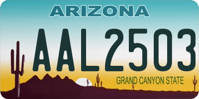 AZ license plate AAL2503