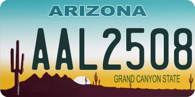 AZ license plate AAL2508