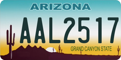 AZ license plate AAL2517