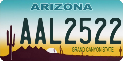 AZ license plate AAL2522