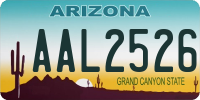 AZ license plate AAL2526