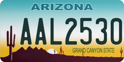 AZ license plate AAL2530