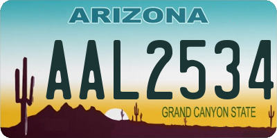 AZ license plate AAL2534