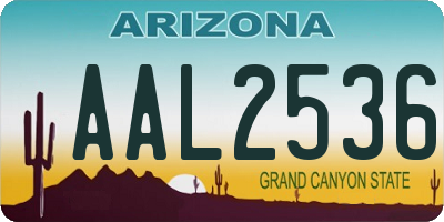 AZ license plate AAL2536