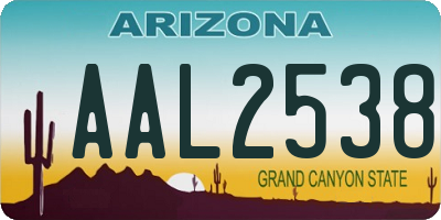 AZ license plate AAL2538