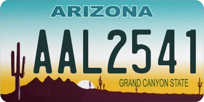 AZ license plate AAL2541