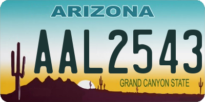 AZ license plate AAL2543