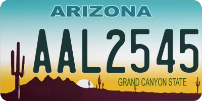 AZ license plate AAL2545