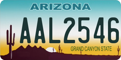 AZ license plate AAL2546