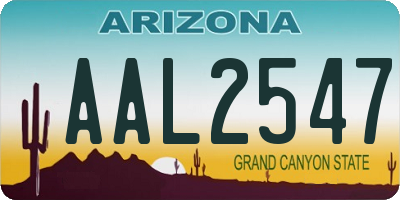 AZ license plate AAL2547