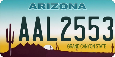 AZ license plate AAL2553