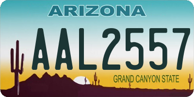 AZ license plate AAL2557