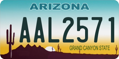 AZ license plate AAL2571