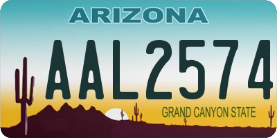 AZ license plate AAL2574