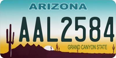 AZ license plate AAL2584