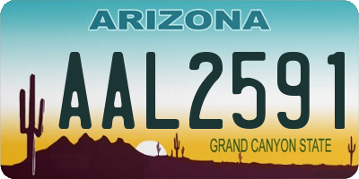 AZ license plate AAL2591