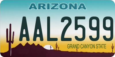 AZ license plate AAL2599