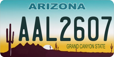 AZ license plate AAL2607