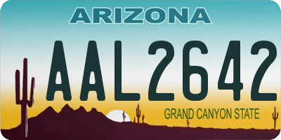 AZ license plate AAL2642