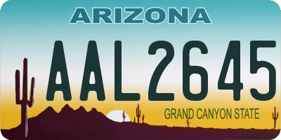 AZ license plate AAL2645