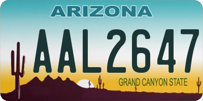 AZ license plate AAL2647