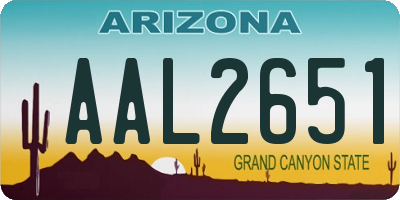 AZ license plate AAL2651