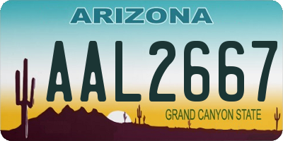 AZ license plate AAL2667