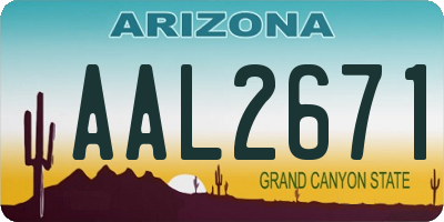 AZ license plate AAL2671