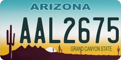 AZ license plate AAL2675