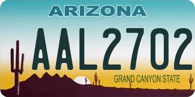 AZ license plate AAL2702