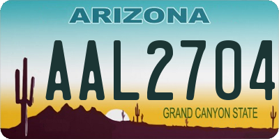 AZ license plate AAL2704