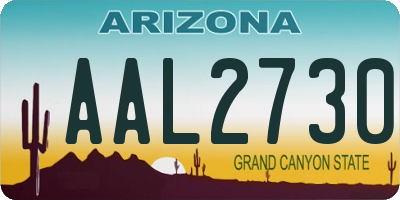AZ license plate AAL2730