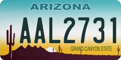 AZ license plate AAL2731