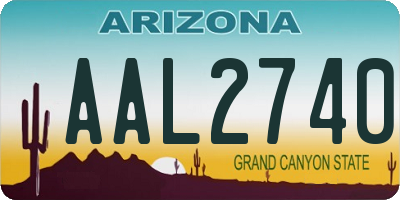 AZ license plate AAL2740