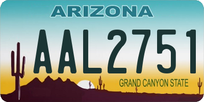 AZ license plate AAL2751
