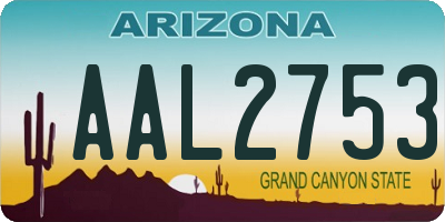 AZ license plate AAL2753