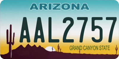 AZ license plate AAL2757