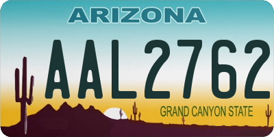 AZ license plate AAL2762