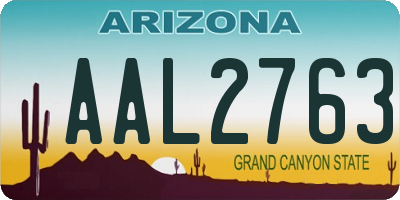 AZ license plate AAL2763
