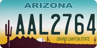 AZ license plate AAL2764