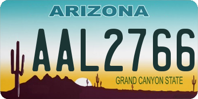 AZ license plate AAL2766