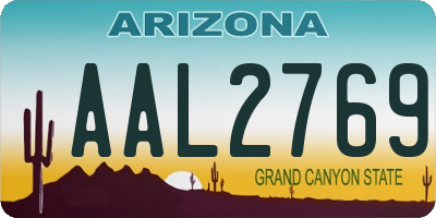 AZ license plate AAL2769