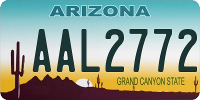 AZ license plate AAL2772