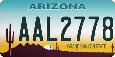 AZ license plate AAL2778