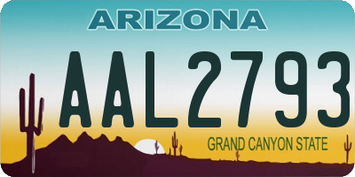 AZ license plate AAL2793